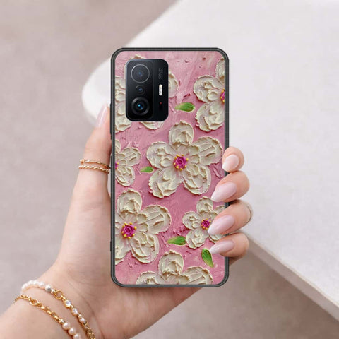 Xiaomi 11T Cover - Floral Series 3 - HQ Ultra Shine Premium Infinity Glass Soft Silicon Borders Case
