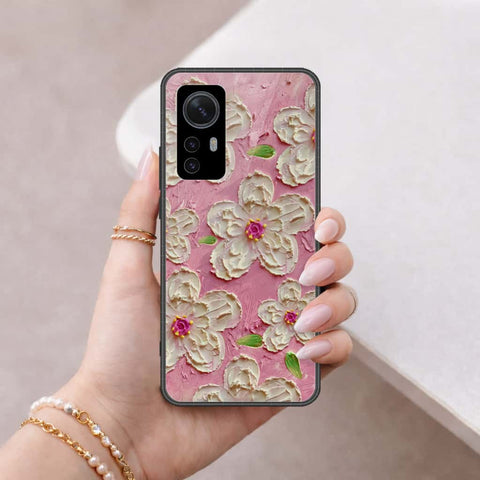 Xiaomi 12 Cover - Floral Series 3 - HQ Ultra Shine Premium Infinity Glass Soft Silicon Borders Case