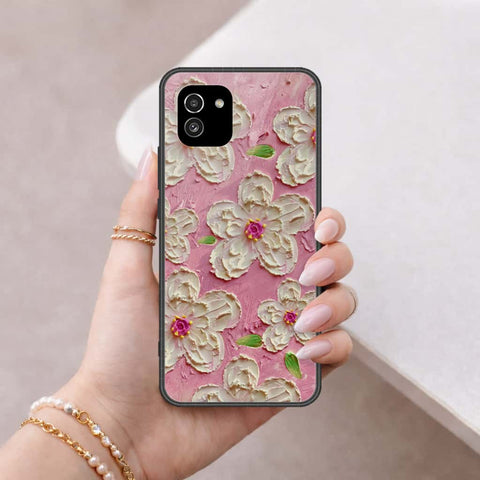 Samsung Galaxy A03 Cover - Floral Series 3 - HQ Ultra Shine Premium Infinity Glass Soft Silicon Borders Case