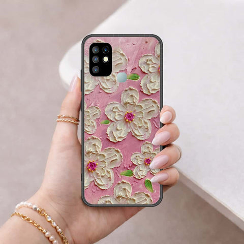 Infinix Hot 10 Cover - Floral Series 3 - HQ Ultra Shine Premium Infinity Glass Soft Silicon Borders Case