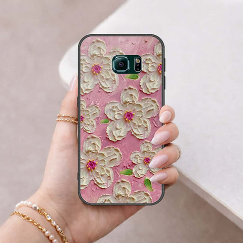 Samsung Galaxy S6 Edge Cover - Floral Series 3 - HQ Ultra Shine Premium Infinity Glass Soft Silicon Borders Case