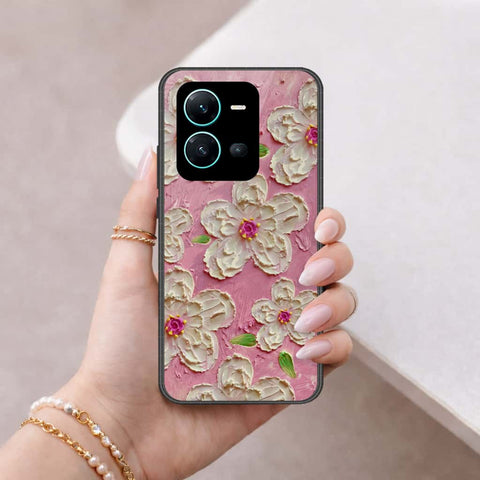 Vivo X80 Lite Cover - Floral Series 3 - HQ Ultra Shine Premium Infinity Glass Soft Silicon Borders Case