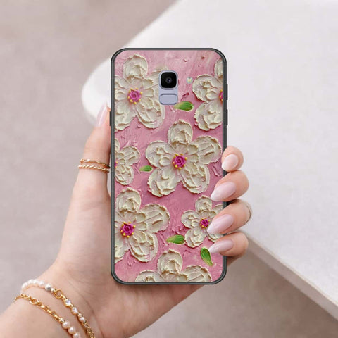 Samsung Galaxy J6 2018 Cover - Floral Series 3 - HQ Ultra Shine Premium Infinity Glass Soft Silicon Borders Case