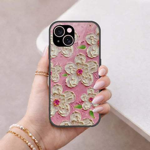 iPhone 15 Cover - Floral Series 3 - HQ Ultra Shine Premium Infinity Glass Soft Silicon Borders Case