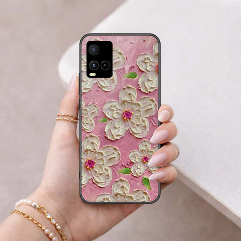 Vivo Y32 Cover - Floral Series 3 - HQ Ultra Shine Premium Infinity Glass Soft Silicon Borders Case