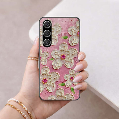 Samsung Galaxy S25 Cover - Floral Series 3 - HQ Ultra Shine Premium Infinity Glass Soft Silicon Borders Case