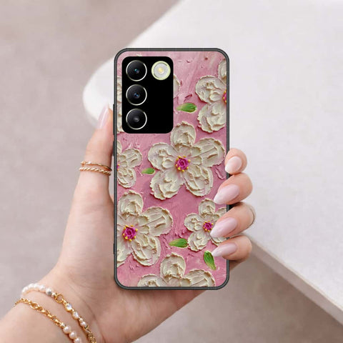 Vivo V30 Lite 4G Cover - Floral Series 3 - HQ Ultra Shine Premium Infinity Glass Soft Silicon Borders Case