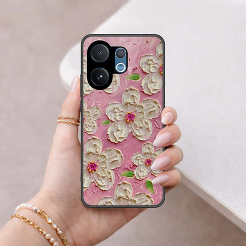 Vivo V60 Cover - Floral Series 3 - HQ Ultra Shine Premium Infinity Glass Soft Silicon Borders Case