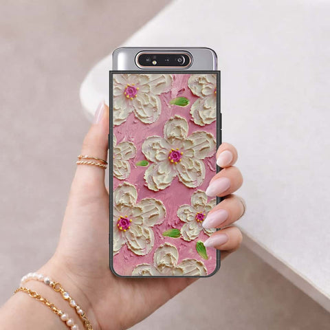 Samsung Galaxy A90 Cover - Floral Series 3 - HQ Ultra Shine Premium Infinity Glass Soft Silicon Borders Case