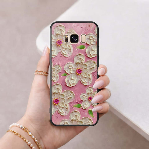 Samsung Galaxy S8 Cover - Floral Series 3 - HQ Ultra Shine Premium Infinity Glass Soft Silicon Borders Case
