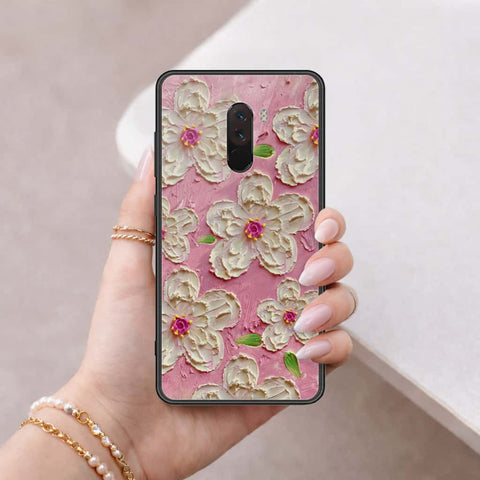 Xiaomi Pocophone F1 Cover - Floral Series 3 - HQ Ultra Shine Premium Infinity Glass Soft Silicon Borders Case
