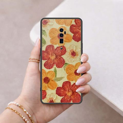 Oppo Reno 10x Zoom Cover - Floral Series 3 - HQ Ultra Shine Premium Infinity Glass Soft Silicon Borders Case