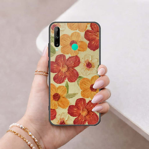 Huawei Y7P Cover - Floral Series 3 - HQ Ultra Shine Premium Infinity Glass Soft Silicon Borders Case
