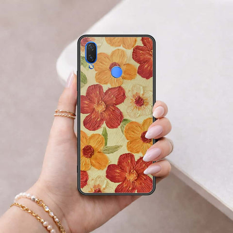 Huawei Enjoy 9 Plus Cover - Floral Series 3 - HQ Ultra Shine Premium Infinity Glass Soft Silicon Borders Case