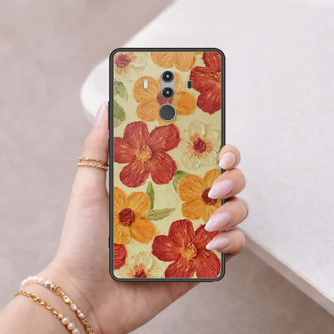 Huawei Mate 10 Pro Cover - Floral Series 3 - HQ Ultra Shine Premium Infinity Glass Soft Silicon Borders Case