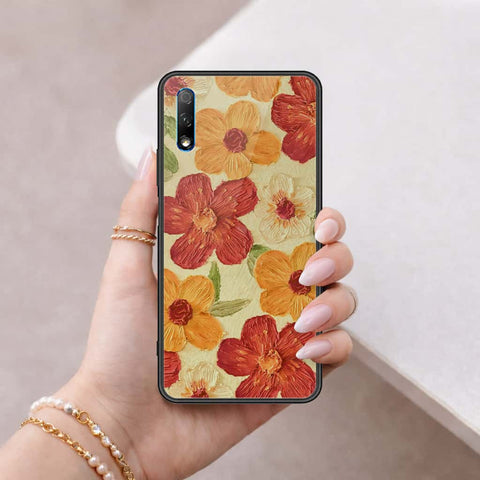 Huawei Enjoy 10 Plus Cover - Floral Series 3 - HQ Ultra Shine Premium Infinity Glass Soft Silicon Borders Case