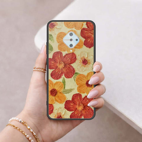 Vivo S1 Pro Cover - Floral Series 3 - HQ Ultra Shine Premium Infinity Glass Soft Silicon Borders Case