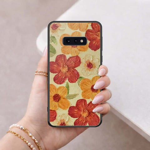 Samsung Galaxy S10e Cover - Floral Series 3 - HQ Ultra Shine Premium Infinity Glass Soft Silicon Borders Case