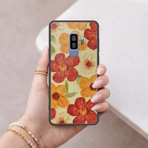 Samsung Galaxy S9 Plus Cover - Floral Series 3 - HQ Ultra Shine Premium Infinity Glass Soft Silicon Borders Case