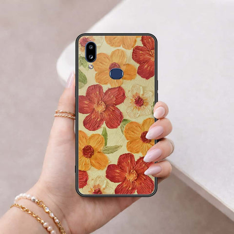 Samsung Galaxy A10s Cover - Floral Series 3 - HQ Ultra Shine Premium Infinity Glass Soft Silicon Borders Case