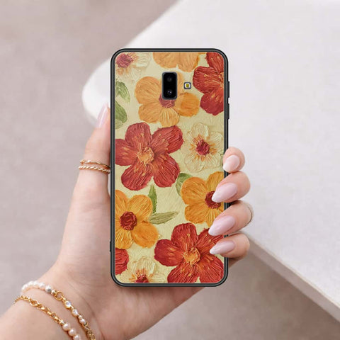 Samsung Galaxy J6 Plus 2018 Cover - Floral Series 3 - HQ Ultra Shine Premium Infinity Glass Soft Silicon Borders Case
