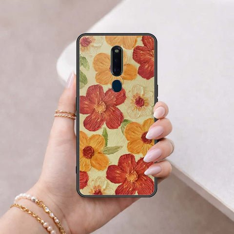 Oppo F11 Pro Cover - Floral Series 3 - HQ Ultra Shine Premium Infinity Glass Soft Silicon Borders Case