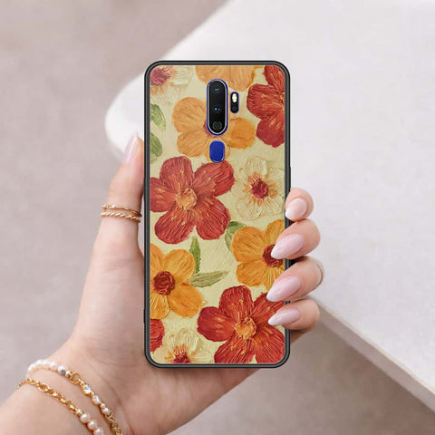 Oppo A5 2020 Cover - Floral Series 3 - HQ Ultra Shine Premium Infinity Glass Soft Silicon Borders Case