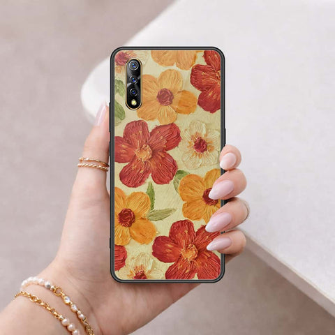 Vivo Y7s Cover - Floral Series 3 - HQ Ultra Shine Premium Infinity Glass Soft Silicon Borders Case