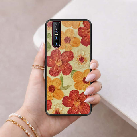 Vivo V15 Pro Cover - Floral Series 3 - HQ Ultra Shine Premium Infinity Glass Soft Silicon Borders Case