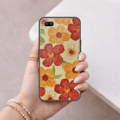 Realme C1 Cover - Floral Series 3 - HQ Ultra Shine Premium Infinity Glass Soft Silicon Borders Case