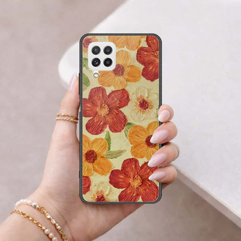 Samsung Galaxy M32 Cover - Floral Series 3 - HQ Ultra Shine Premium Infinity Glass Soft Silicon Borders Case