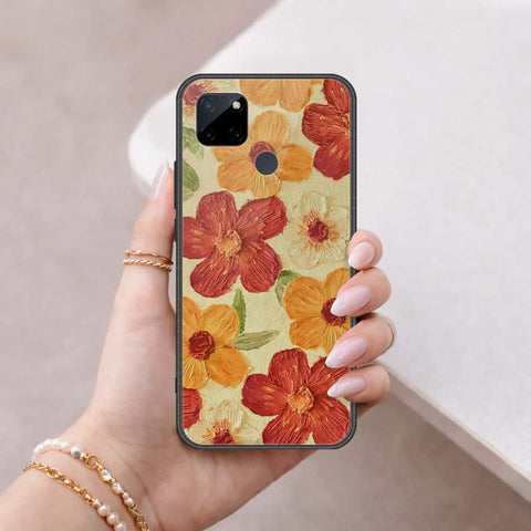 Realme C21Y Cover - Floral Series 3 - HQ Ultra Shine Premium Infinity Glass Soft Silicon Borders Case