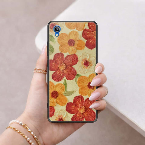 Vivo Y91C Cover - Floral Series 3 - HQ Ultra Shine Premium Infinity Glass Soft Silicon Borders Case