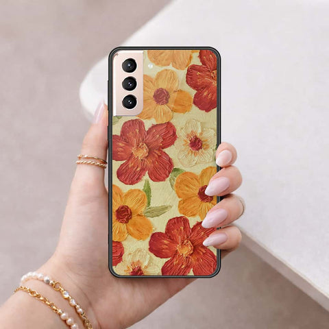 Samsung Galaxy S21 FE 5G Cover - Floral Series 3 - HQ Ultra Shine Premium Infinity Glass Soft Silicon Borders Case