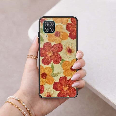Samsung Galaxy A12 Nacho Cover - Floral Series 3 - HQ Ultra Shine Premium Infinity Glass Soft Silicon Borders Case