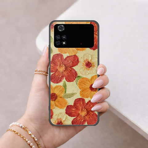 Xiaomi Poco M4 Pro Cover - Floral Series 3 - HQ Ultra Shine Premium Infinity Glass Soft Silicon Borders Case