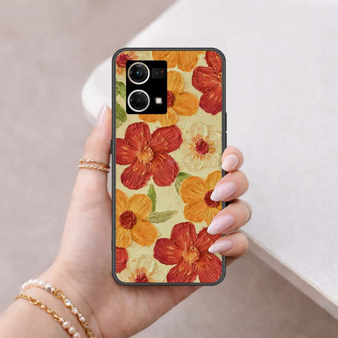Oppo Reno 8 4G Cover - Floral Series 3 - HQ Ultra Shine Premium Infinity Glass Soft Silicon Borders Case