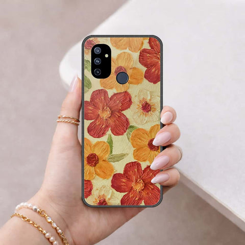 OnePlus Nord N100 Cover - Floral Series 3 - HQ Ultra Shine Premium Infinity Glass Soft Silicon Borders Case