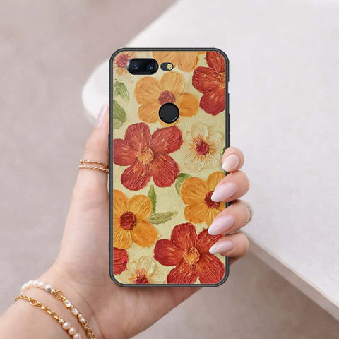 OnePlus 5T Cover - Floral Series 3 - HQ Ultra Shine Premium Infinity Glass Soft Silicon Borders Case