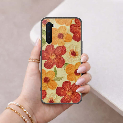 OnePlus Nord Cover - Floral Series 3 - HQ Ultra Shine Premium Infinity Glass Soft Silicon Borders Case