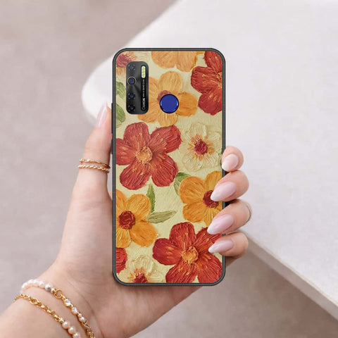 Tecno Camon 15 Air Cover - Floral Series 3 - HQ Ultra Shine Premium Infinity Glass Soft Silicon Borders Case