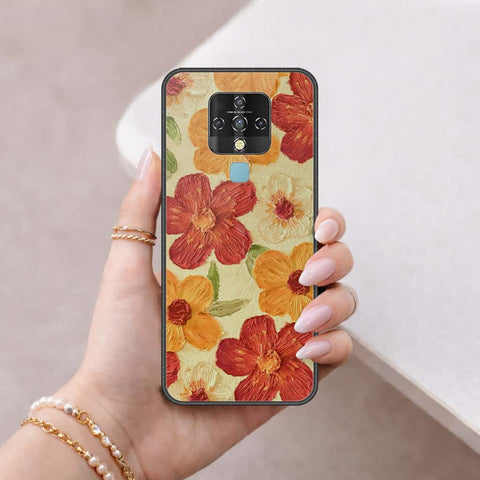 Tecno Camon 16 Cover - Floral Series 3 - HQ Ultra Shine Premium Infinity Glass Soft Silicon Borders Case