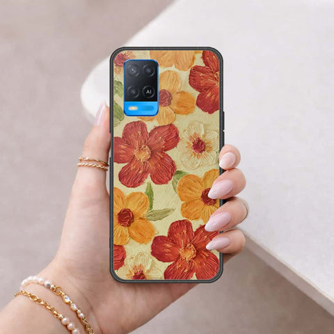 Oppo A54 4G Cover - Floral Series 3 - HQ Ultra Shine Premium Infinity Glass Soft Silicon Borders Case