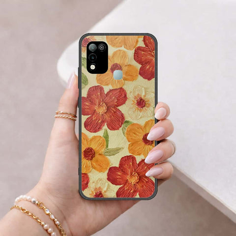 Infinix Hot 10 Play Cover - Floral Series 3 - HQ Ultra Shine Premium Infinity Glass Soft Silicon Borders Case
