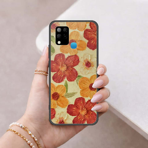 Infinix Hot 10s Cover - Floral Series 3 - HQ Ultra Shine Premium Infinity Glass Soft Silicon Borders Case