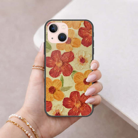 iPhone 14 Plus Cover - Floral Series 3 - HQ Ultra Shine Premium Infinity Glass Soft Silicon Borders Case