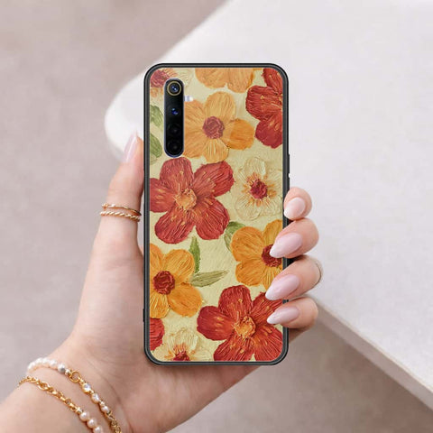 Realme 6 Cover - Floral Series 3 - HQ Ultra Shine Premium Infinity Glass Soft Silicon Borders Case