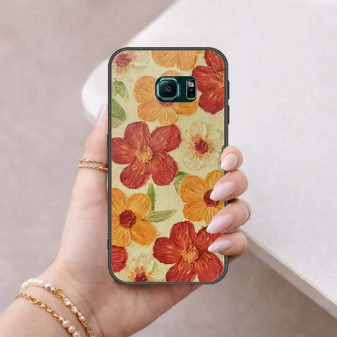 Samsung Galaxy S6 Edge Plus Cover - Floral Series 3 - HQ Ultra Shine Premium Infinity Glass Soft Silicon Borders Case
