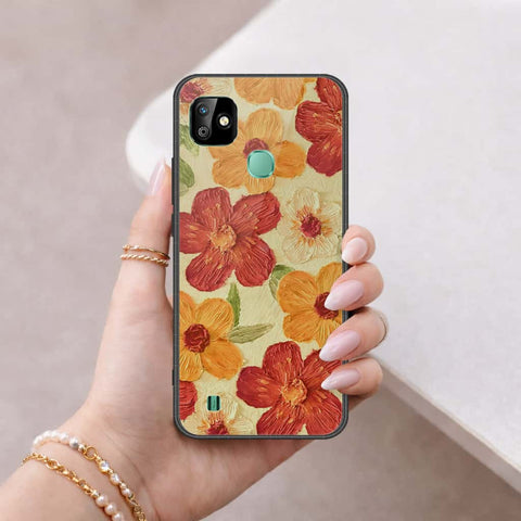 Infinix Smart HD 2021 Cover - Floral Series 3 - HQ Ultra Shine Premium Infinity Glass Soft Silicon Borders Case