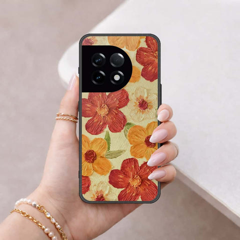 OnePlus 11R Cover - Floral Series 3 - HQ Ultra Shine Premium Infinity Glass Soft Silicon Borders Case